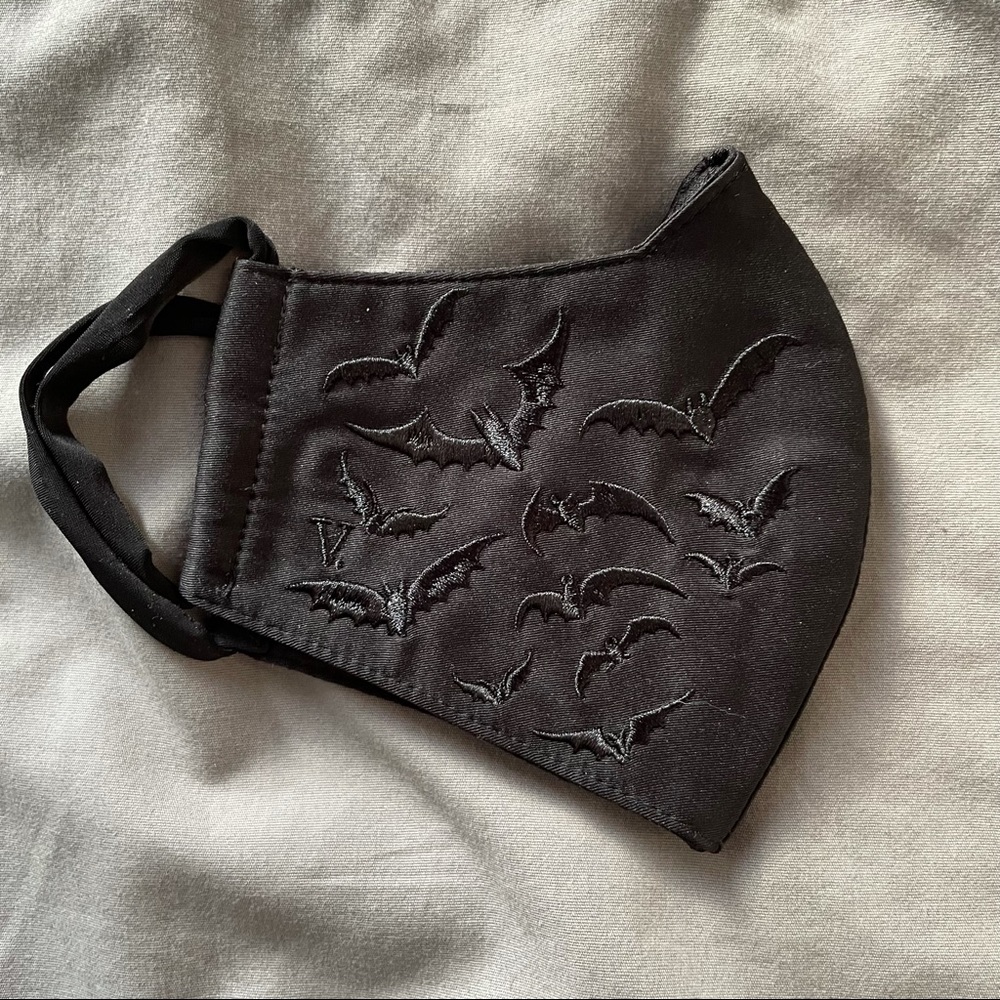 Goth bat face mask adult